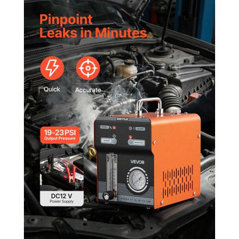Automotive Smoke Machine Leak Detector, DC 12V EVAP Vacuum Diagnostic Tester with Built-in Air Pump, Pressure Gauge & Flow Meter, Dual-Mode Detector for Cars, Motorcycles, Trucks, Boats, ATVs