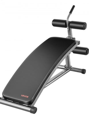 Sit Up Bench, Curved Decline Ab Bench with Reverse Crunch Handle, with 6 Adjustable Height Setting, Heavy Duty Steel, 600 Lbs Capacity for Home Gym Workouts, Strength Training, Full Body Muscles