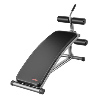 Sit Up Bench, Curved Decline Ab Bench with Reverse Crunch Handle, with 6 Adjustable Height Setting, Heavy Duty Steel, 600 Lbs Capacity for Home Gym Workouts, Strength Training, Full Body Muscles