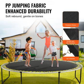 Replacement Trampoline Mat, Jumping Mat Fits 14ft Frame, Universal Jumping Mat for 14ft Round Trampoline, Reinforce UV-Resistant Mat with Spring Tool & Durable V-Rings, Fit 6.5"-7" Spring Length