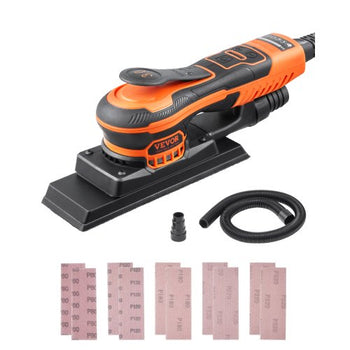 Sheet Sander, 3/8 Sheet 3A EC Brushless Sander, Max. 10000RPM Variable Speed Sheet Finishing Sander with 10PCS Sandpapers and Vacuum Cleaner Adapter for Woodworking