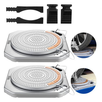 Wheel Alignment Turn Plates, 2 PCS, 2-Ton Capacity per Plate, Brass Dial Measurements, 360° Rotating Turntable Wheel Alignment Tool with Transition Bridge & Thrust Block for Car SUV Light Truck