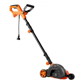 Lawn Edger, 8-inch Blade Length, 12 Amp Electric Edger Lawn Tool, 4000 RPM, with 3-Position Blade Depth, 65 Mn, Pivoting Handle, Dual Wheels, for Lawns, Driveways, Yards, and Sidewalk Edges