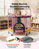 60" Trampoline for Kids, 5 FT Toddler Mini Trampoline, 132 lbs Indoor Outdoor Play Toys with Enclosure Net and Adjustable Gymnastics Bar, Christmas Toys Birthday Gifts for Girls Boys