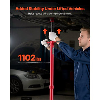 Underhoist Support Stand, 1/2 Ton (1102 lbs) Capacity Under Hoist Jack Stand, Lifting from 54.02" to 83.86", Bearing Mounted Spin Handle, Self-Locking Threaded Screw, Support Vehicle Components