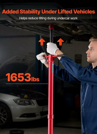 Underhoist Support Stand, 3/4 Ton (1653 lbs) Capacity Under Hoist Jack Stand, Lifting from 51.97" to 80", Bearing Mounted Spin Handle, Foot Pedal, 12" Diameter Base, Support Vehicle Components