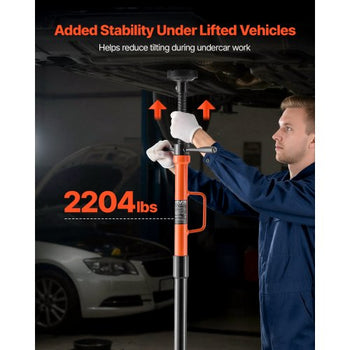 Underhoist Support Stand, 1 Ton (2204 lbs) Capacity Under Hoist Jack Stand with Handle, Adjustable Height, Bearing Mounted Spin Handle, Self-Locking Threaded Screw, Support Vehicle Components