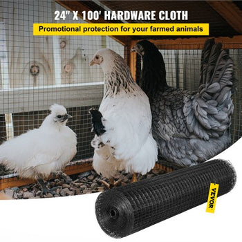 Hardware Cloth, 24\" x 100\' & 1\"x1\" Mesh Size, Galvanized Steel Vinyl Coated 16 Gauge Chicken Wire Fencing with A Cutting Plier & A Pair of Fabric Gloves, for Garden Fencing & Pet Enclosures,