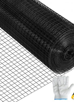 Hardware Cloth, 24\" x 100\' & 1\"x1\" Mesh Size, Galvanized Steel Vinyl Coated 16 Gauge Chicken Wire Fencing with A Cutting Plier & A Pair of Fabric Gloves, for Garden Fencing & Pet Enclosures,