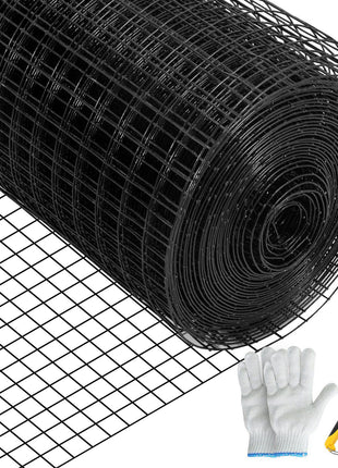 Hardware Cloth, 36" x 50' & 1"x1" Mesh Size, Galvanized Steel Vinyl Coated 16 Gauge Chicken Wire Fencing with A Cutting Plier & A Pair of Fabric Gloves, for Garden Fencing & Pet Enclosures,