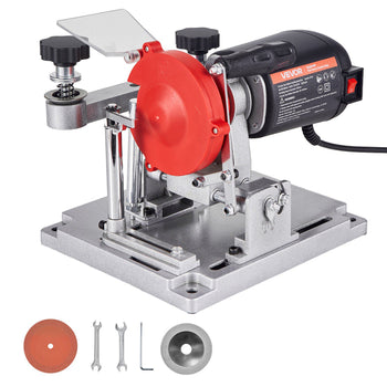 Circular Saw Blade Sharpener, 140W 3800RPM Electric Saw Blade Sharpening Machine with 4" Ceramic & Diamond Grinding Wheels - Fits 3.5" to 15.7" Diameter Circular Saw Blades