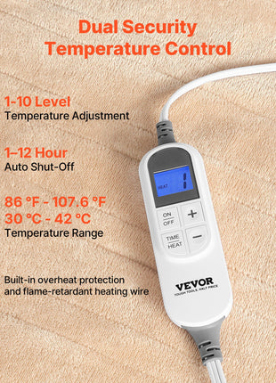 Wearable Electric Heated Throw Blanket with Foot Pocket & Sleeves, Portable Robe Snuggie Blankets for Women, 10 Heating Levels, 12H Auto Shut-Off, Machine Washable, 50 x 70 inch, Beige