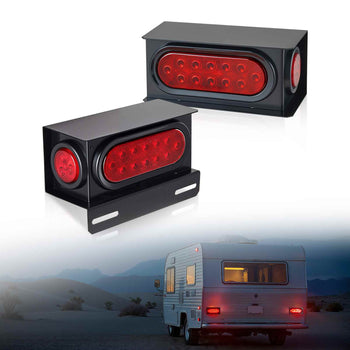 Trailer Lights, 10-30V LED Trailer Tail Lights Kit with Stop Brake Turn Tail Clearance (Side) Lamp, Left and Right Waterproof Tow Lighting Kit for Boat Truck Camper RV Snowmobile Bus Caravan