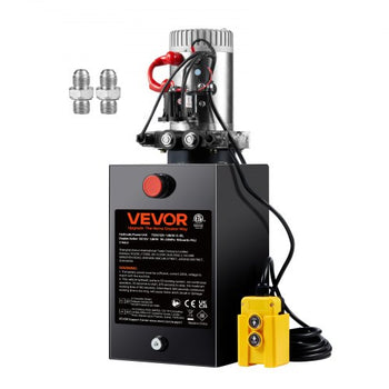 Hydraulic Pump, 15 Quart Hydraulic Power Unit, Double Acting Dump Trailer Pump, 0.91 GPM Flow Rate, 3200 PSI Max Relief Pressure, DC 12V Hydraulic Pump for Dump Trailer Car Lifting