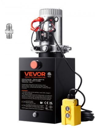 Hydraulic Pump, 12 Quart Hydraulic Power Unit, Single Acting Dump Trailer Pump, 0.91 GPM Flow Rate, 3200 PSI Max Relief Pressure, DC 12V Hydraulic Pump for Dump Trailer Car Lifting