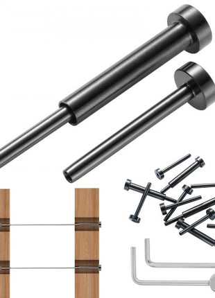 40 Pack Invisible Cable Railing kit, T316 Stainless Steel 1/8" Invisible Receiver and Swage Stud End for Cable Railing, Swage Tensioner 1/8" for Wood/Metal Post, Cable Railing Hardware, Black