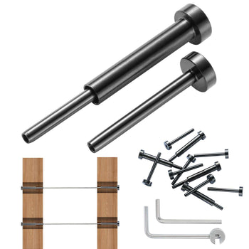 40 Pack Invisible Cable Railing kit, T316 Stainless Steel 1/8" Invisible Receiver and Swage Stud End for Cable Railing, Swage Tensioner 1/8" for Wood/Metal Post, Cable Railing Hardware, Black