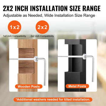 20 Pack Invisible Cable Railing kit, T316 Stainless Steel 1/8" Invisible Receiver and Swage Stud End for Cable Railing, Swage Tensioner 1/8" for Wood/Metal Post, Cable Railing Hardware, Silver
