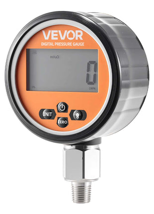 Digital Hydraulic Pressure Gauge, 0-10000 PSI (0-700 Bar) Hydraulic Pressure Sensor, Manometer Tester with 1/4 inch NPT Base Entry for Excavator Construction Machinery, Stainless Steel Housing