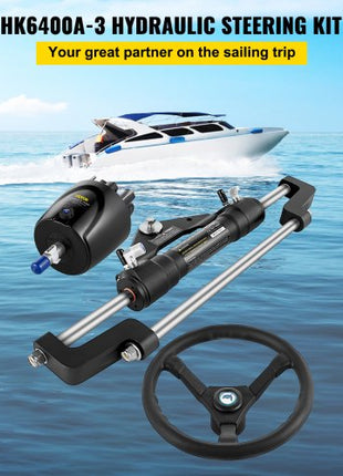 Hydraulic Steering Kit 300HP, Hydraulic Boat Steering Kit Helm Pump, Hydraulic Boat Steering Kit Without Hydraulic Steering Hose for Boat Steering System