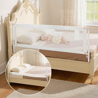 Toddler Bed Rail, Kids Beds Guard Rail with Reinforced Iron Pipe and Oxford Cloth, Adjustable Height Bed Side Railing, Portable Guard Bumper Barrier for Crib, Bunk, 78.74 x 35.04 in, 1 Piece