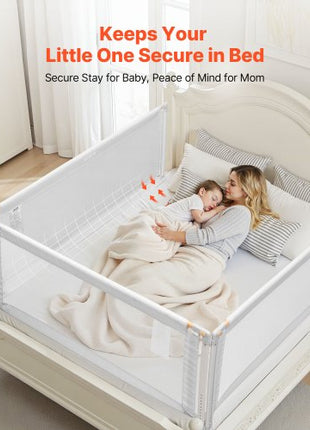 3 Piece Toddler Bed Rail, Kids Beds Guard Rail with Reinforced Iron Pipe and Oxford Cloth, Adjustable Height Bed Side Railing, Portable Guard Bumper Barrier for King Size, 3 Sides, Grey