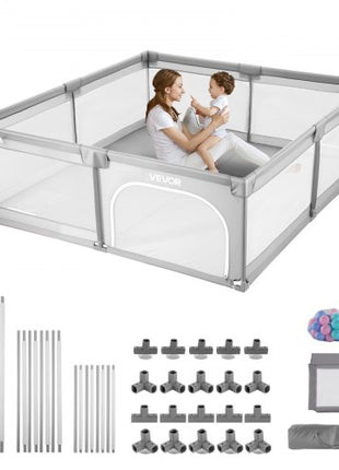 Baby Playpen, 78.7? x 58.7? Large Toddlers Playpen, Indoor/Outdoor Baby Fence Play Yard with 50 Ocean Balls, Zippered Door & Breathable Mesh, No-Gap Safety Activity Center for Babies Toddlers