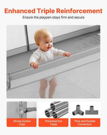 Baby Playpen, 78.7″ x 70.3″ Extra Large Playpen for Babies Toddlers, Indoor/Outdoor Baby Fence Play Yard, No-Gap Safety Activity Center with 50 Ocean Balls, Zippered Door & Soft Breathable Mesh