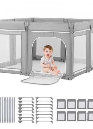 Baby Playpen, 78.7? x 70.1? Extra Large Toddlers Playpen, Foldable Baby Fence Play Yard with Zippered Door & Soft Breathable Mesh, Indoor Outdoor Safety Activity Center - Great Gift for Toddlers