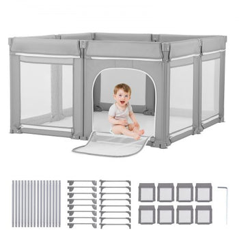 Baby Playpen, 78.7? x 70.1? Extra Large Toddlers Playpen, Foldable Baby Fence Play Yard with Zippered Door & Soft Breathable Mesh, Indoor Outdoor Safety Activity Center - Great Gift for Toddlers