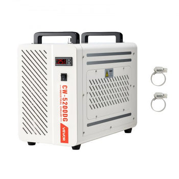 Industrial Water Chiller, 5460 BTU/h, Industrial Water Cooler Cooling System with Compressor, 1.8? Gal Tank Capacity, 3.4?GPM Max Flow, Laser Chiller, for CO2 Laser Engraving & Cutting Machine