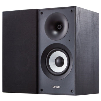 Powered Bookshelf Speakers, 25W x 2, Active Studio Monitor Speaker with 5.5 Inch Woofer, Bluetooth/RCA/Coaxial/Optical/USB/Subwoofer Connection, Wooden Enclosure, for Record Player Turntable PC