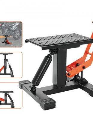 Dirt Bike Lift Stand, Motorcycle Jack Lift Stand 440 lbs Capacity and Hydraulic Lift Operation, Adjustable Height Hoist Table, for Dirt Pit Bike Repair, Maintenance, Dirt Bike Accessories