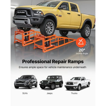 Hydraulic Car Ramps, 2 PCS 11000 lbs 5T, 10-14.2 Inch Lift Height, Heavy Duty Hydraulic Vehicle Ramps, Portable Car Lifts for Home Garage Maintenance and Oil Changes, Truck Vehicle Auto Repair