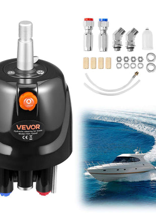 Hydraulic Steering Helm Pump, 150 HP, Helm Pump for Boat, with 6.9 MPa/1000 psi Max Working Pressure, Aluminum Alloy Housing, Check Valve, Replaceable Shaft Seal, for Outboards Fishing Boats