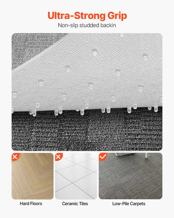 Chair Mat, 36 x 48-inch Office Chair Mat for Carpeted Floors, Plastic Floor Protector Rug with Studded, Non-Slip & Easy to Clean, Smooth Glide Under Desk Rug for Home Office (Rectangular)