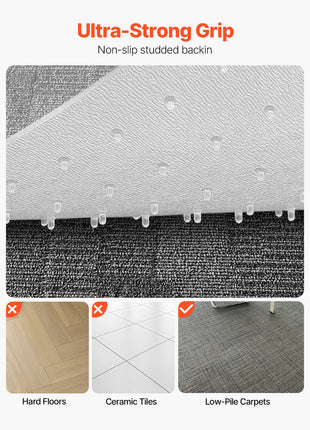 Chair Mat with Lip, 36 x 48-inch Office Chair Mat for Low Pile Carpeted Floors, Plastic Floor Protector Rug with Studded, Non-Slip & Easy to Clean, Smooth Glide Under Desk Rug for Home Office