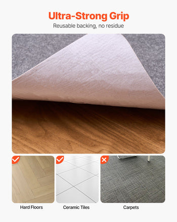Chair Mat, 55 x 35-inch Office Chair Mat for Hard Floors, Floor Protector for Rolling Chairs, Polyester Surface, Non-Slip & Easy to Clean, Smooth Glide Under Desk Rug for Home Office (Dark Grey)