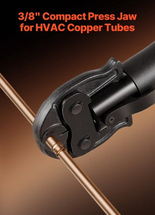 3/8" Press Jaw for Compact Series Press Tools, 52 HRC Hardened Steel Pressing Jaw for High Pressure HVAC/R Applications - Compatible with 24KN Press Tools for RLS Copper Pipes Connections