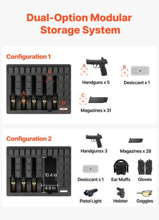 Hard Pistol Case, Heavy Duty Hard Gun Case with XPE Foam Lining, Waterproof Pistol Storage Box with Customizable Interior & Handle for Gun, Lenses, Camera, Gear, TSA Compliant, 18.7x12.5x7.5 in