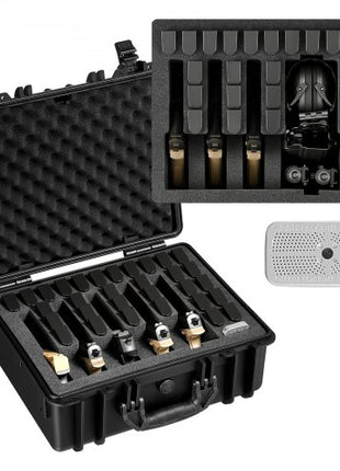 Hard Pistol Case, Heavy Duty Hard Gun Case with XPE Foam Lining, Waterproof Pistol Storage Box with Customizable Interior & Handle for Gun, Lenses, Camera, Gear, TSA Compliant, 18.7x12.5x7.5 in