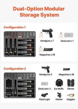 Hard Pistol Case, Heavy Duty Hard Gun Case with XPE Foam Lining, Waterproof Pistol Storage Box with Customizable Interior & Handle for Gun, Lenses, Camera, Gear, TSA Compliant, 19.3x17.1x8.3 in