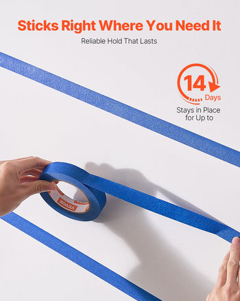 Painters Tape, 1 Inch Wide (0.94 In x 60 Yds), 6 Rolls, Blue Painter Tape for Painting, Edge, Trim, Ceiling, Masking Tape Protects Surfaces and Removes Easily, DIY Craft Art, Labeling Decoration