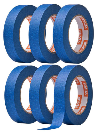 Painters Tape, 1 Inch Wide (0.94 In x 60 Yds), 6 Rolls, Blue Painter Tape for Painting, Edge, Trim, Ceiling, Masking Tape Protects Surfaces and Removes Easily, DIY Craft Art, Labeling Decoration