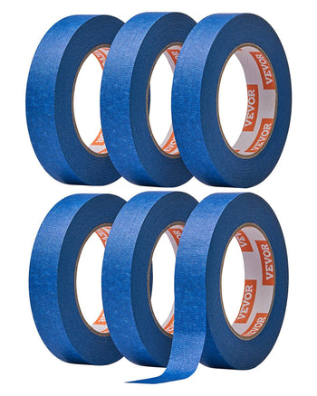 Painters Tape, 1 Inch Wide (0.94 In x 60 Yds), 6 Rolls, Blue Painter Tape for Painting, Edge, Trim, Ceiling, Masking Tape Protects Surfaces and Removes Easily, DIY Craft Art, Labeling Decoration