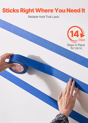Painters Tape, 2 Inch Wide (1.88 In x 60 Yds), 3 Rolls, Blue Painter Tape for Painting, Edge, Trim, Ceiling, Masking Tape Protects Surfaces and Removes Easily, DIY Craft Art, Labeling Decoration