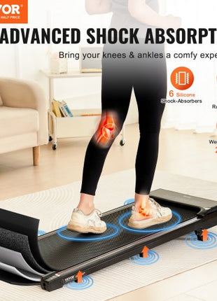 Walking Pad, Under Desk Treadmill with Incline, Working Walking Jogging Machine for Home Office, 265 Lbs Capacity 2.5HP Portable Walking Pad, with Remote Control, LED Display, and Bluetooth