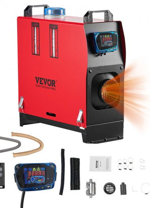 Diesel Air Heater, 8 kW DC12-24V, Fast Heating Diesel Parking Heater with Remote Control and Blue LCD Switch, Low Noise, Pre-Heating Function, for RV, Truck, Camper, Van, Boat and Trailer