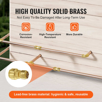 Pipe Fittings, 1/2"-3/4" 12PCS Brass Pipe Fittings, Straight-Through Push-Fit Pipe Connector Brass Air Fittings, Heavy Duty Plumbing Fittings Adapter for Heating/Shower Systems,Water Pipes