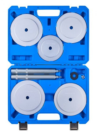 Bearing Press Kit, 7 Pcs, Bearing Race and Seal Driver Set with 5 Bushings, Handle Shaft and Extension Rod, Bushing Driver Tool Set, Heavy Duty Removal Installation Tool Kit with Storage Case